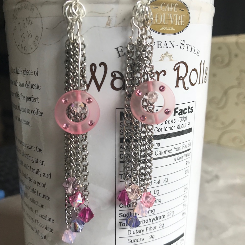Handmade dangle crystal earrings